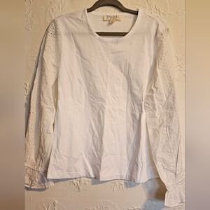 TWR HLL XS Women's Top Eyelet Sleeves